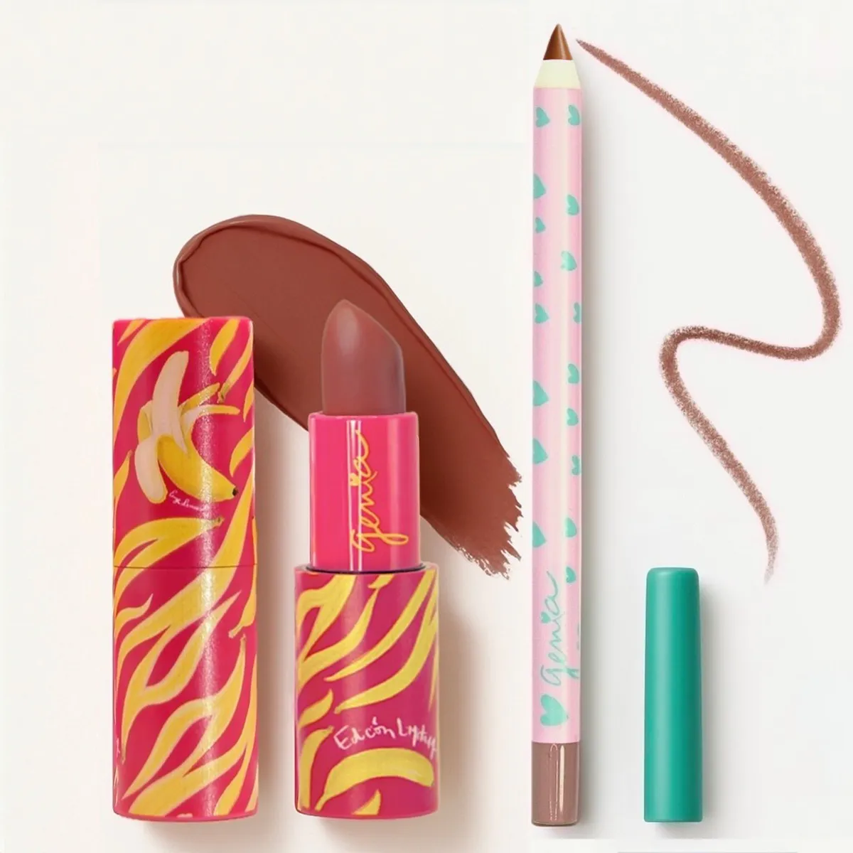GENIA BEAUTY - Dúo Mocachino - Lapiz Labial y Delineador Cremoso