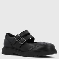 Zapato Escolar Niña Cuero Negro (35 A 40) Guillermina Carla