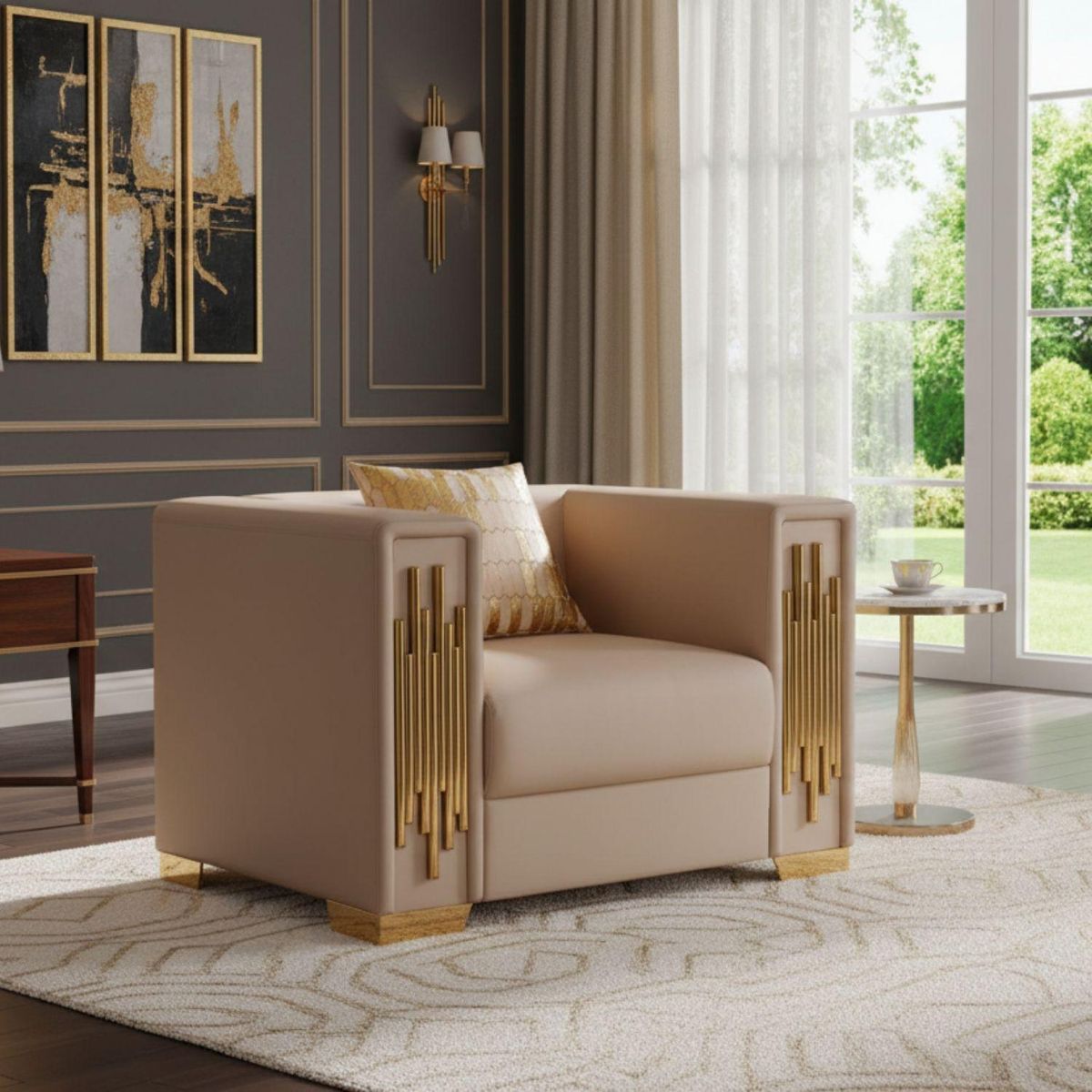 DANIELS - Sofá Beige 1 Cuerpo Gold - Daniels