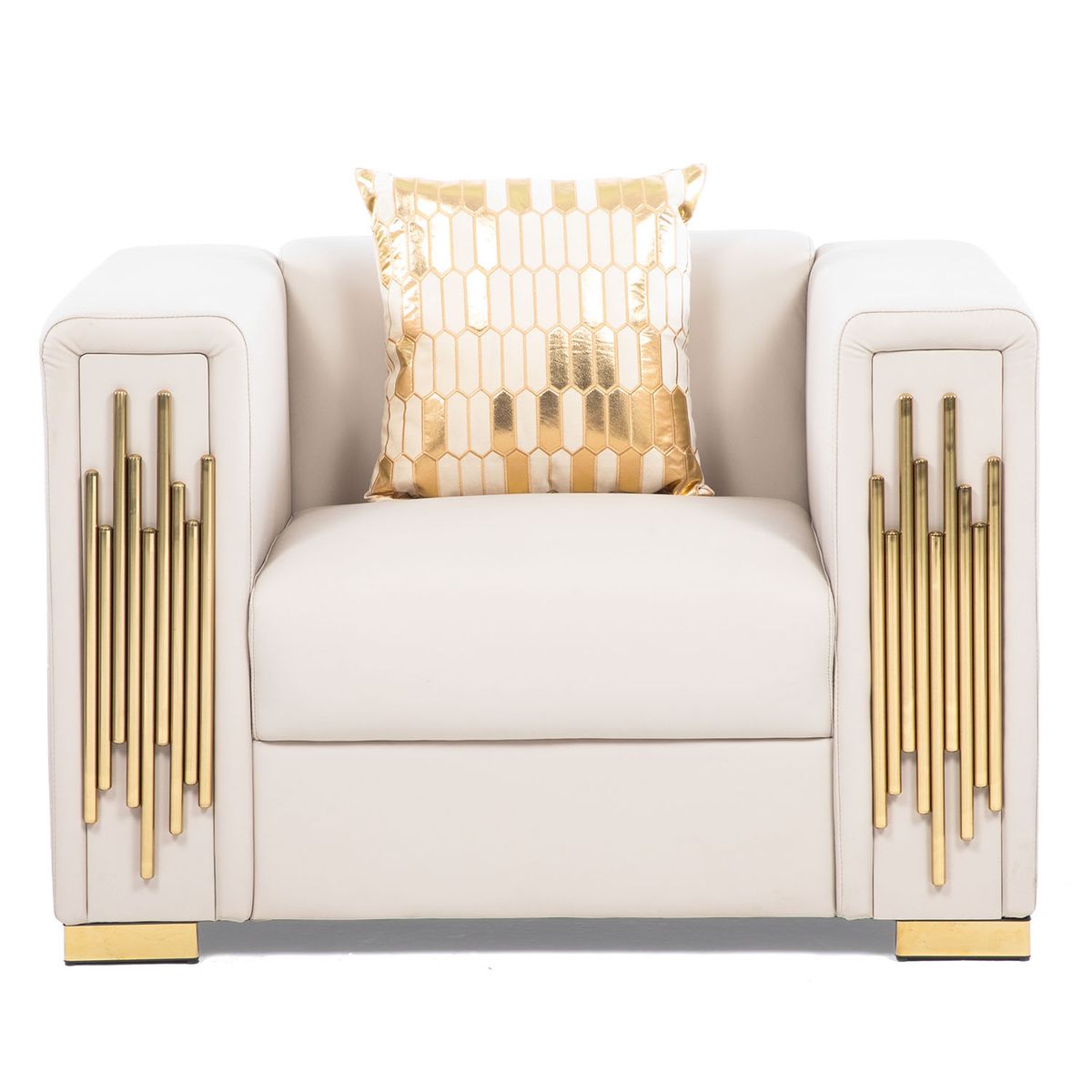 DANIELS - Sofá 1 Cuerpo Gold Cuero Sintético Daniels