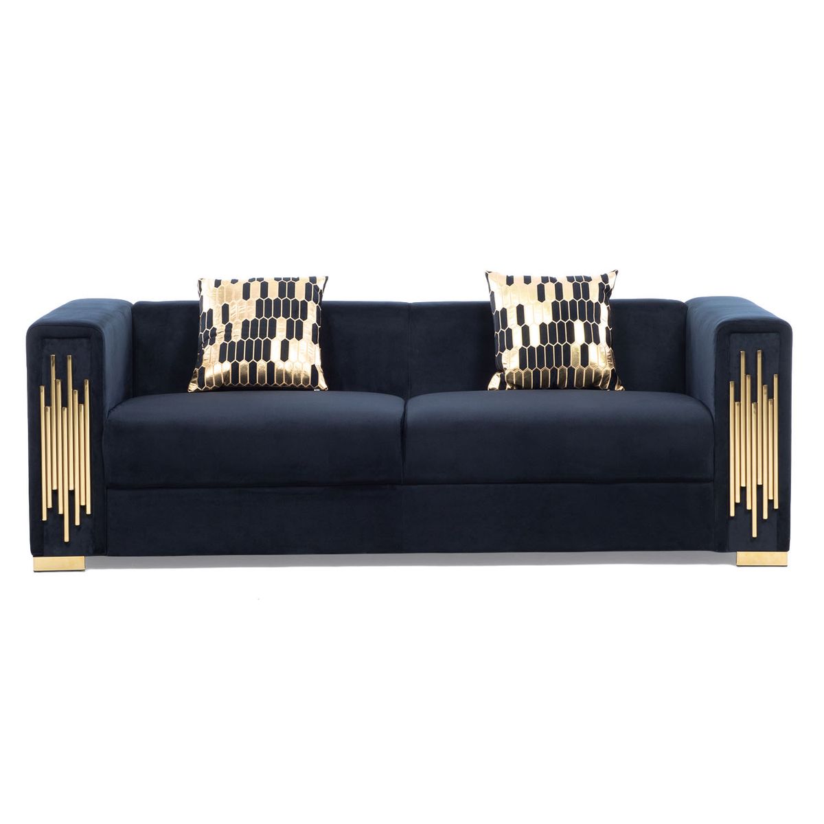 DANIELS - Sofá 3 Cuerpos Gold Velvet Daniels