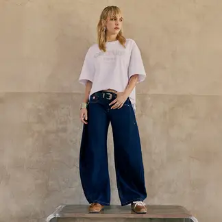 AMERICANINO - Jeans Balloon Tiro Medio Mujer