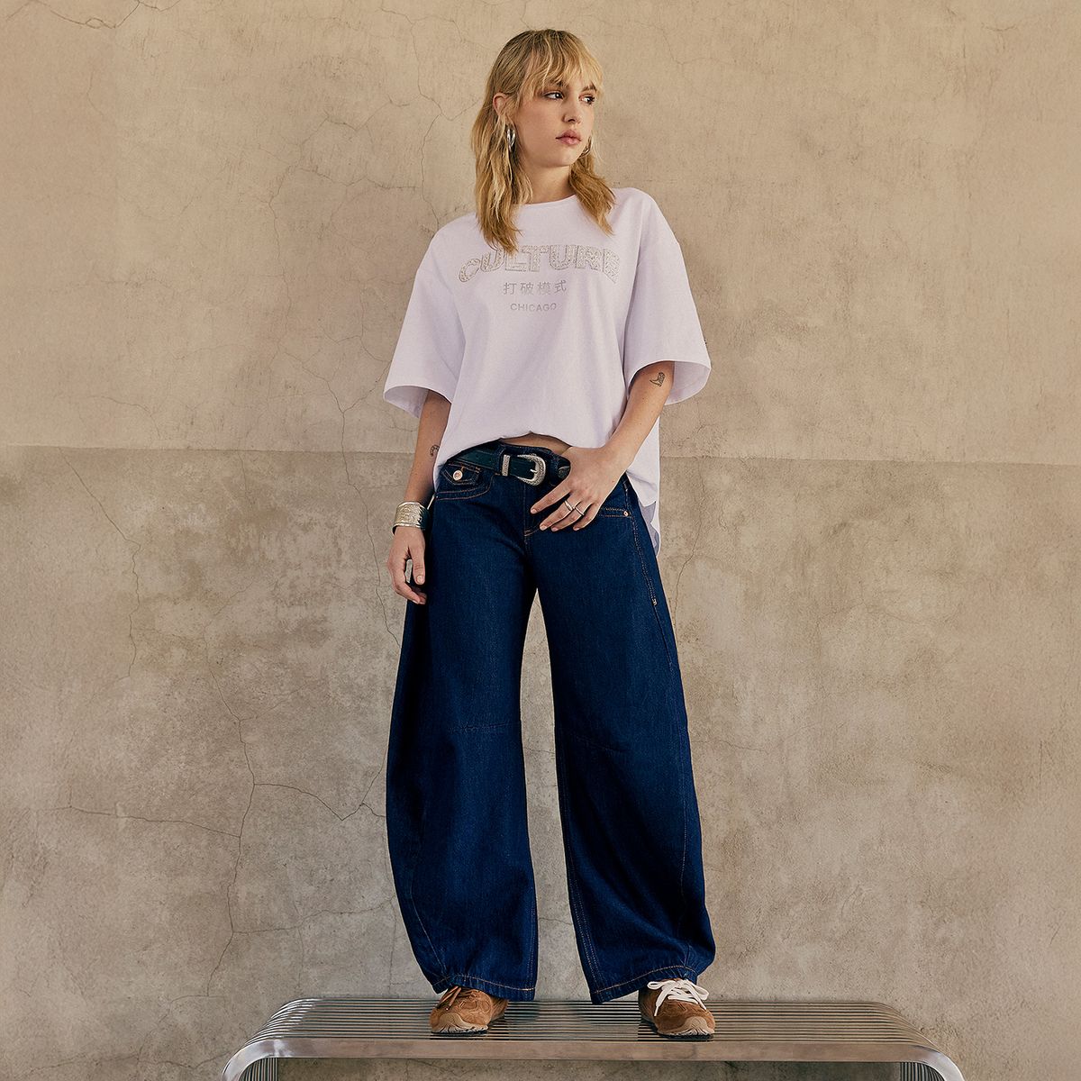 AMERICANINO - Jeans Balloon Tiro Medio Mujer Americanino