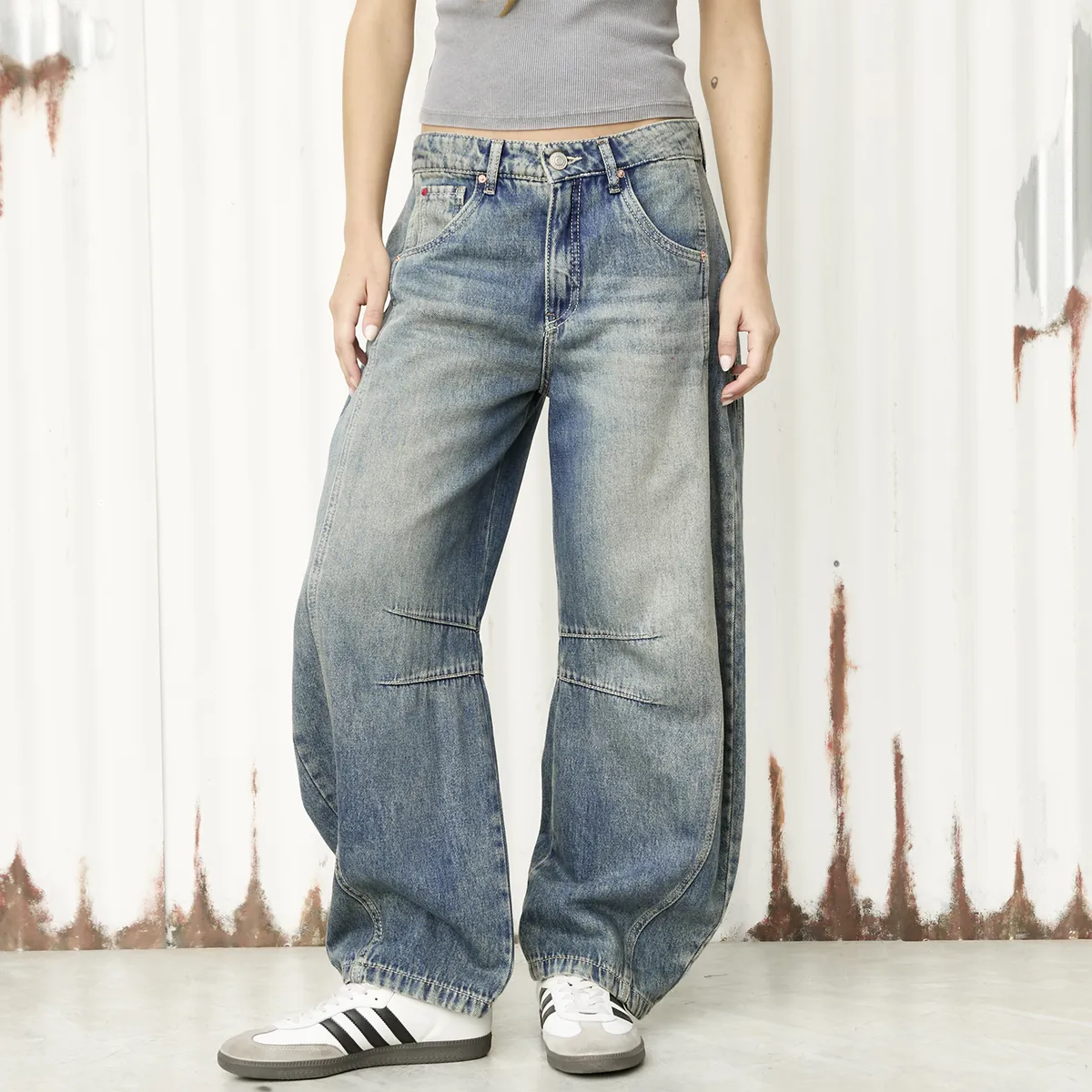 AMERICANINO - Jeans Balloon Tiro Medio Mujer Americanino