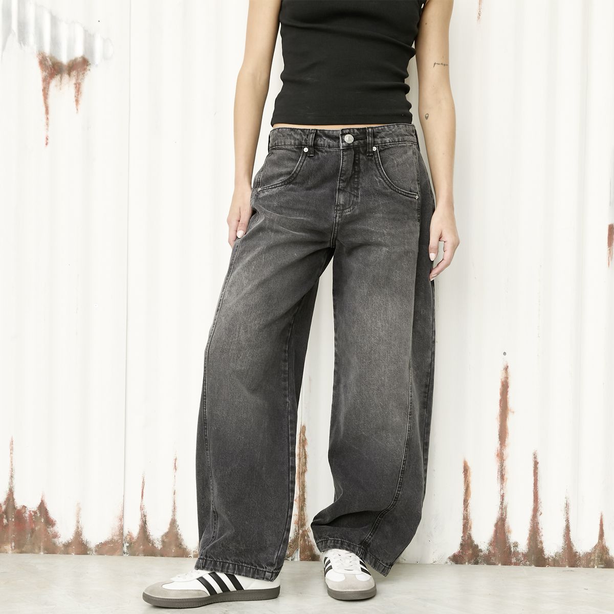 AMERICANINO - Jeans Balloon Tiro Medio Mujer Americanino