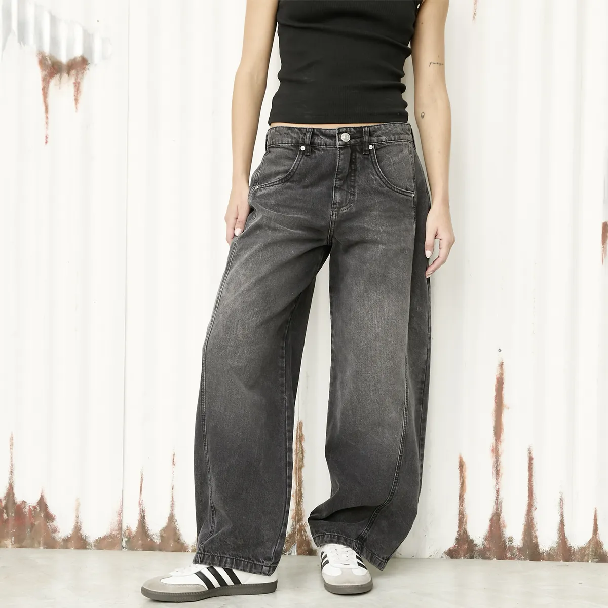 AMERICANINO - Jeans Balloon Tiro Medio Mujer Americanino