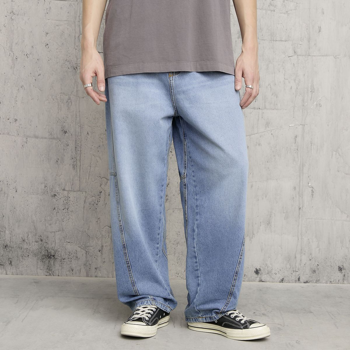 AMERICANINO - Jeans Baggy Fit Tiro Medio Hombre Americanino