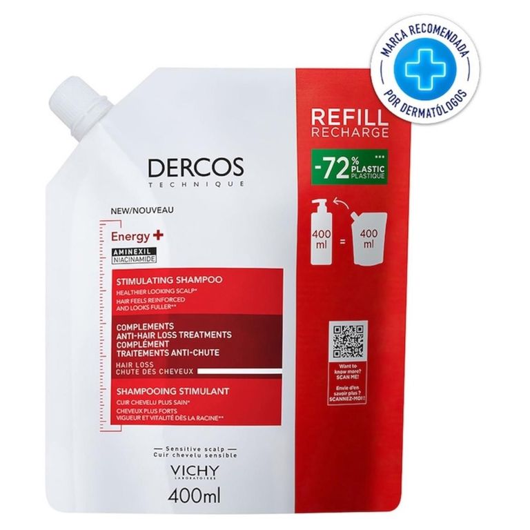 Dercos Shampoo Refill Anticaída Energy+ 400 ml