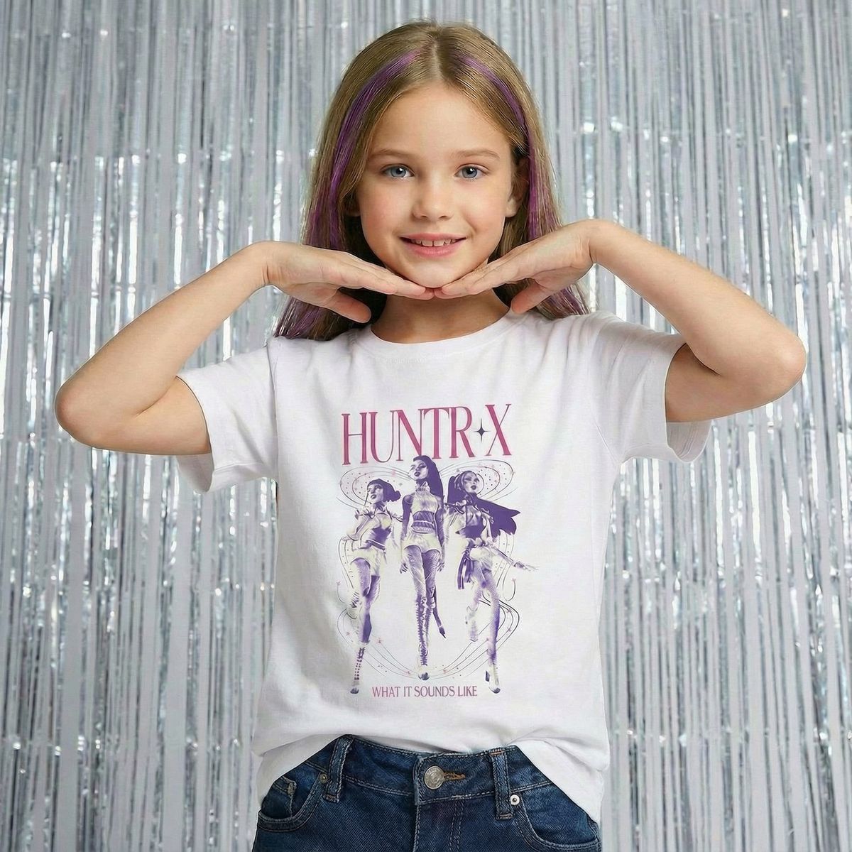 KPOP DEMON HUNTERS - Polera Niña Guerreras KPop Demon Hunters Blanca