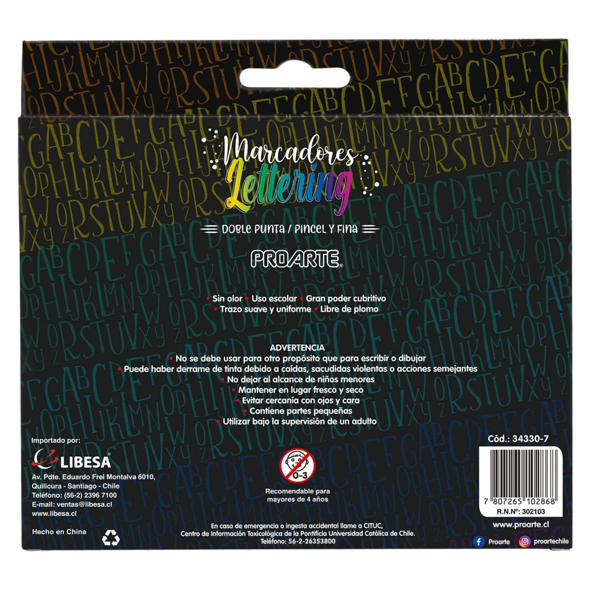 PROARTE - Marcadores Lettering Doble Punta 12 Colores