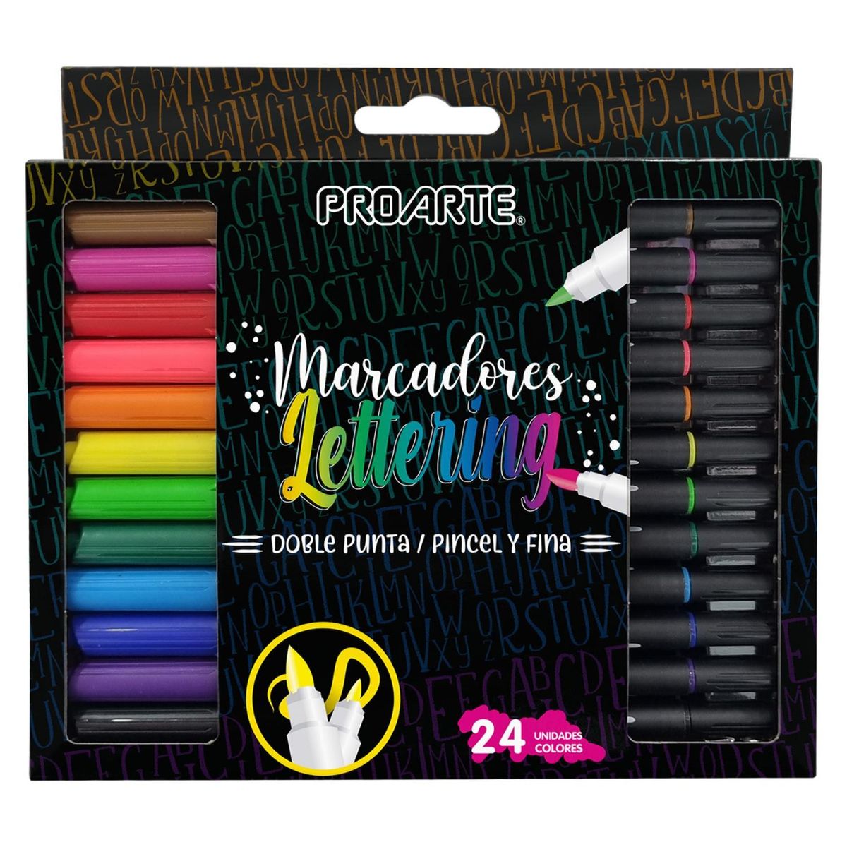 PROARTE - Marcadores Lettering Doble Punta 24 Colores