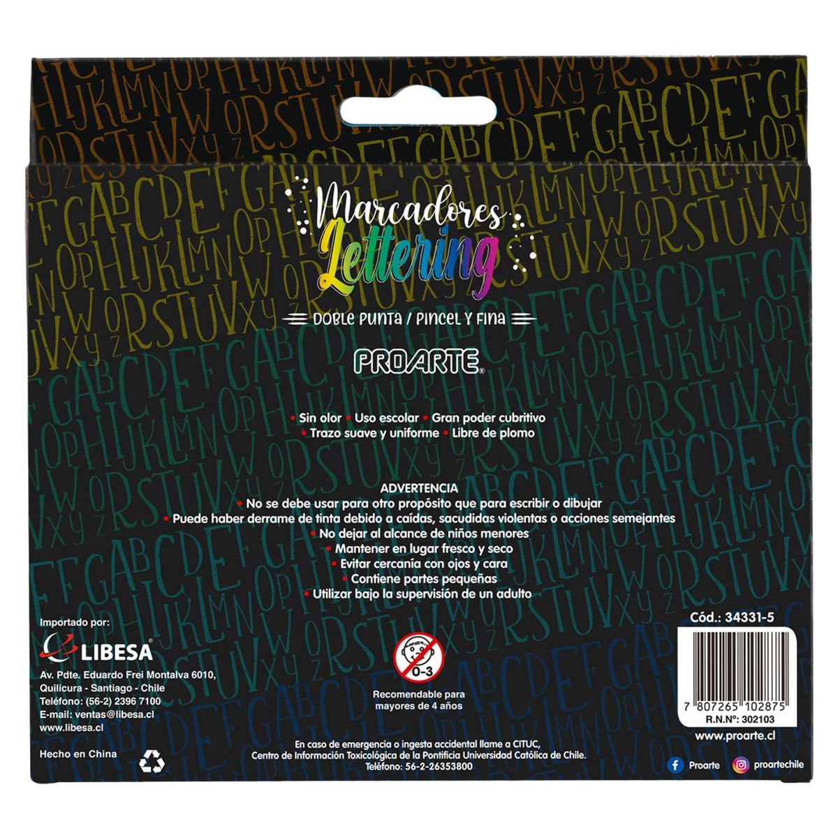 PROARTE - Marcadores Lettering Doble Punta 24 Colores