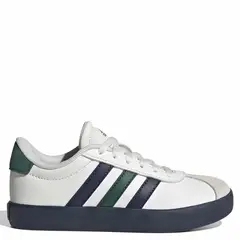 ADIDAS - Vl Court 3.0 K Zapatilla Urbana Cuero Unisex Niño Blanco (31.5 a 39)