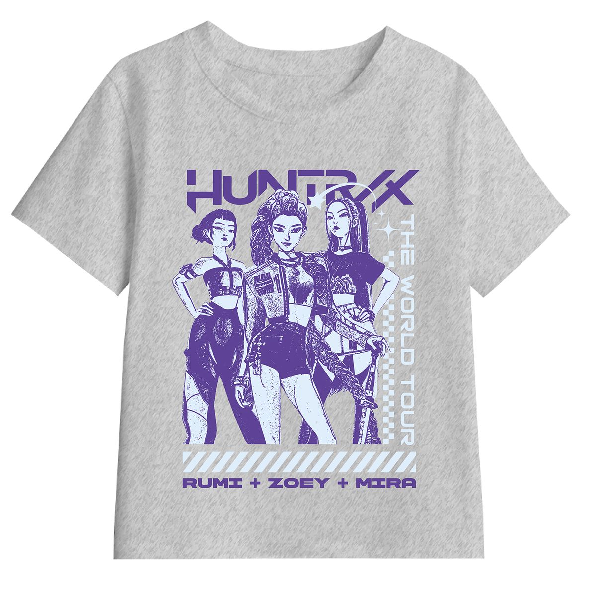 KPOP DEMON HUNTERS - Polera Niña Guerreras KPop Demon Hunters Gris