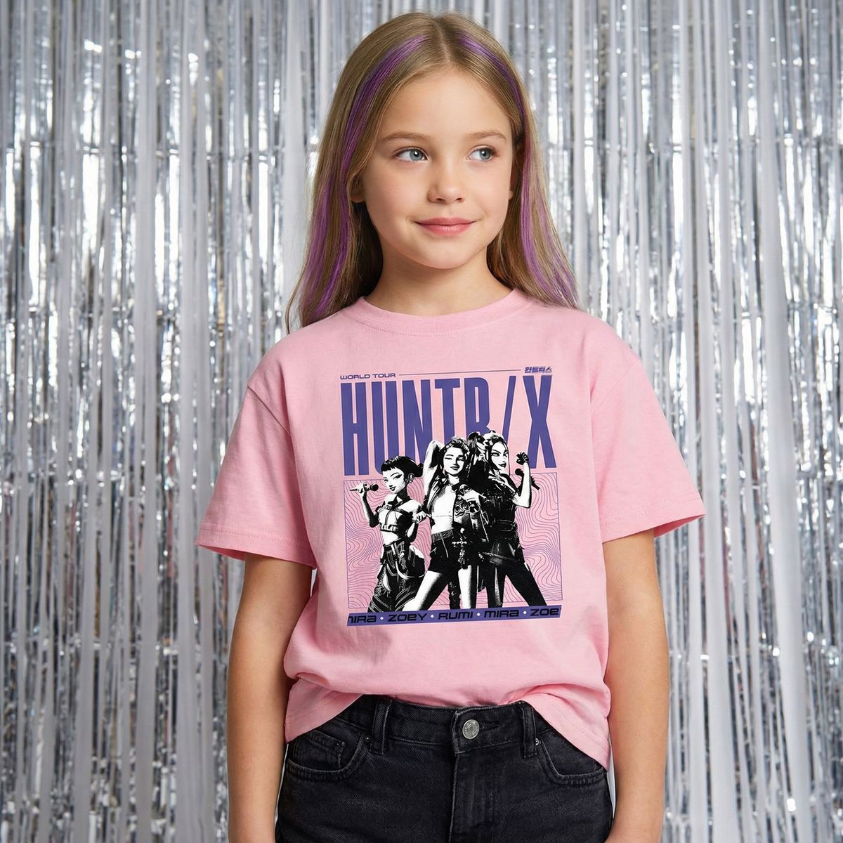 KPOP DEMON HUNTERS - Polera Niña Guerreras KPop Demon Hunters Rosado claro