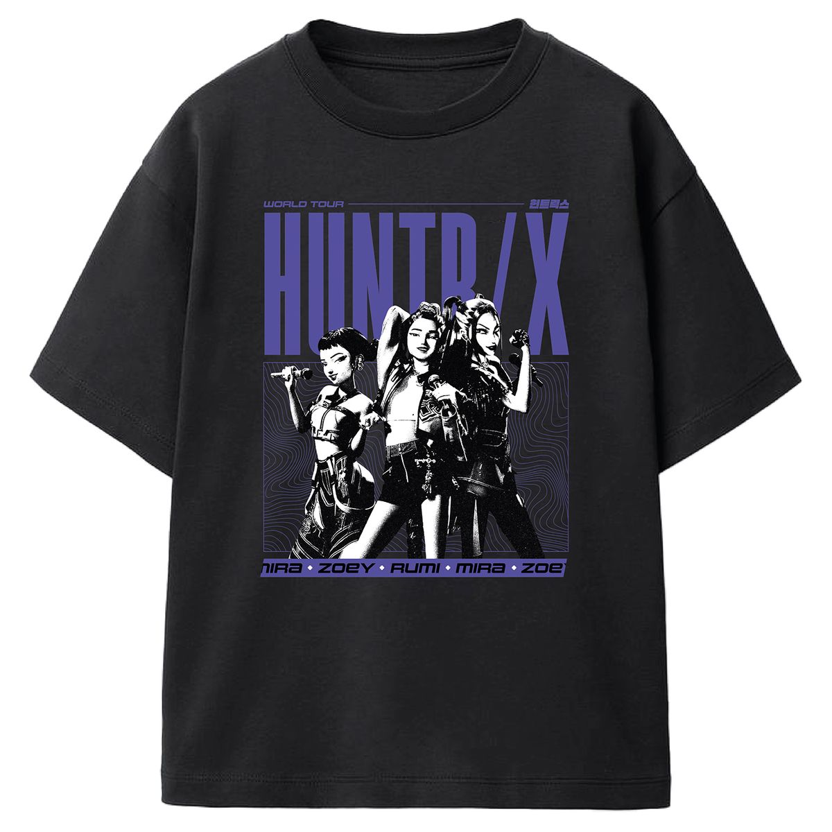 KPOP DEMON HUNTERS - Polera Niña Guerreras KPop Demon Hunters Negra