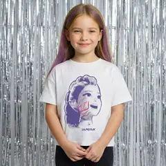 KPOP DEMON HUNTERS - Polera Niña Guerreras Blanca
