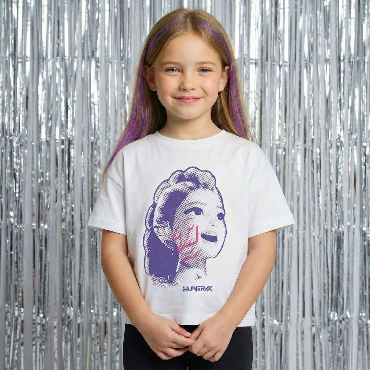 KPOP DEMON HUNTERS - Polera Niña Guerreras KPop Demon Hunters Blanca