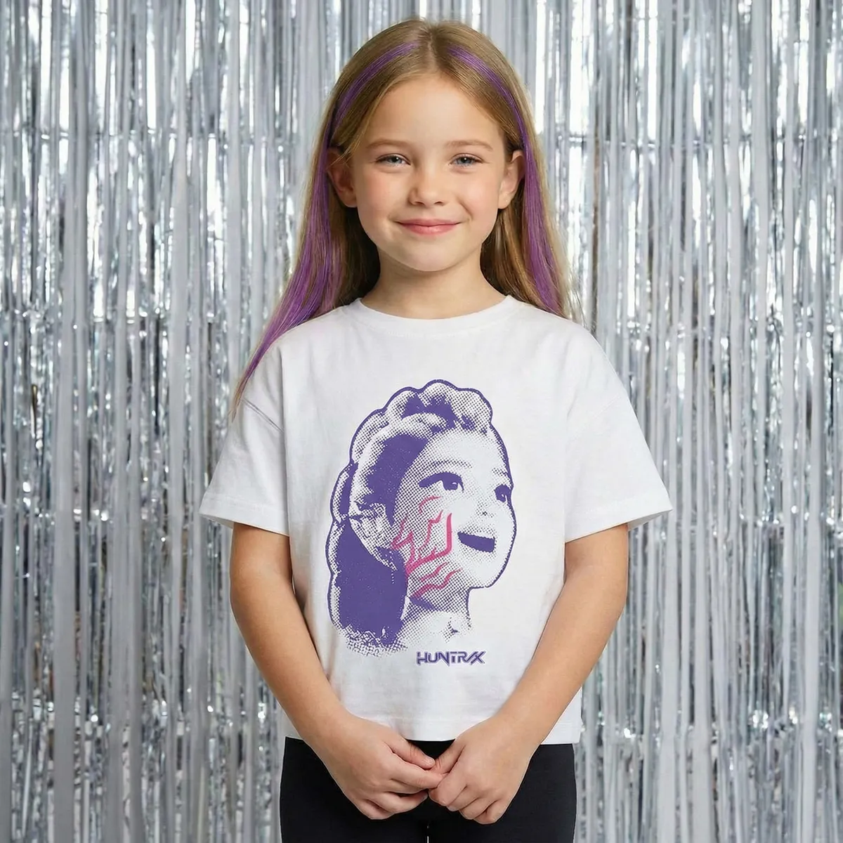 KPOP DEMON HUNTERS - Polera Niña Guerreras KPop Demon Hunters Blanca