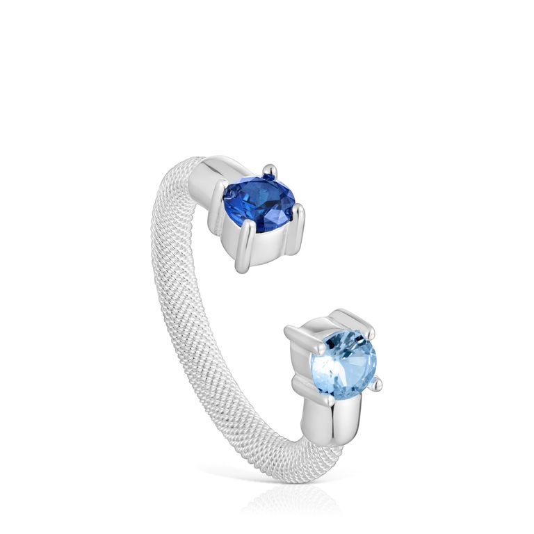 Anillo Abierto de Plata y Espinela 11