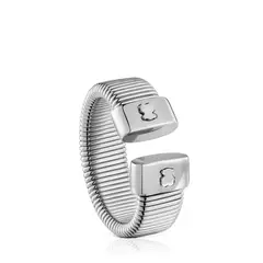 TOUS - Anillo Abierto de Acero Bulevard Mujer