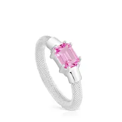 TOUS - Anillo de Plata y Zafiro Mujer