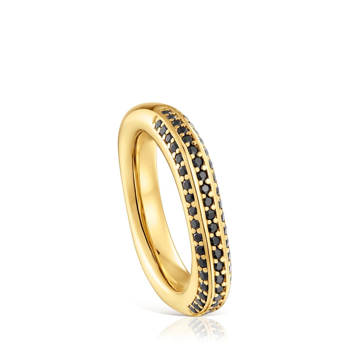 TOUS - Anillo con Baño de Oro 18 Kt Sobre Plata y Espinelas Mujer Tous