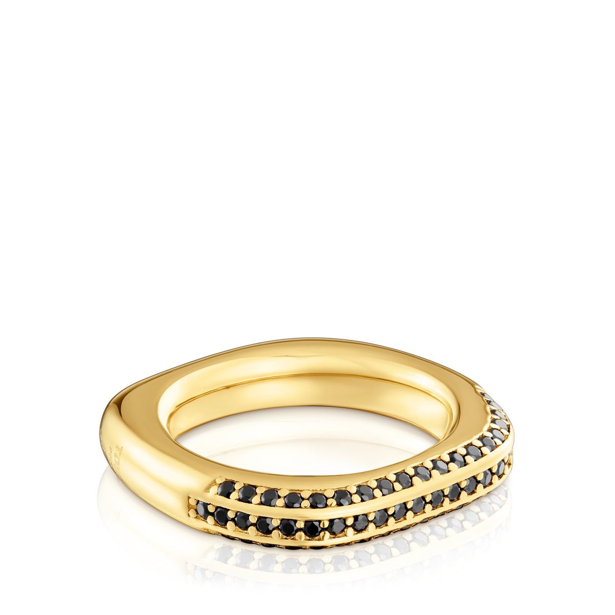 TOUS - Anillo con Baño de Oro 18 Kt Sobre Plata y Espinelas Mujer Tous