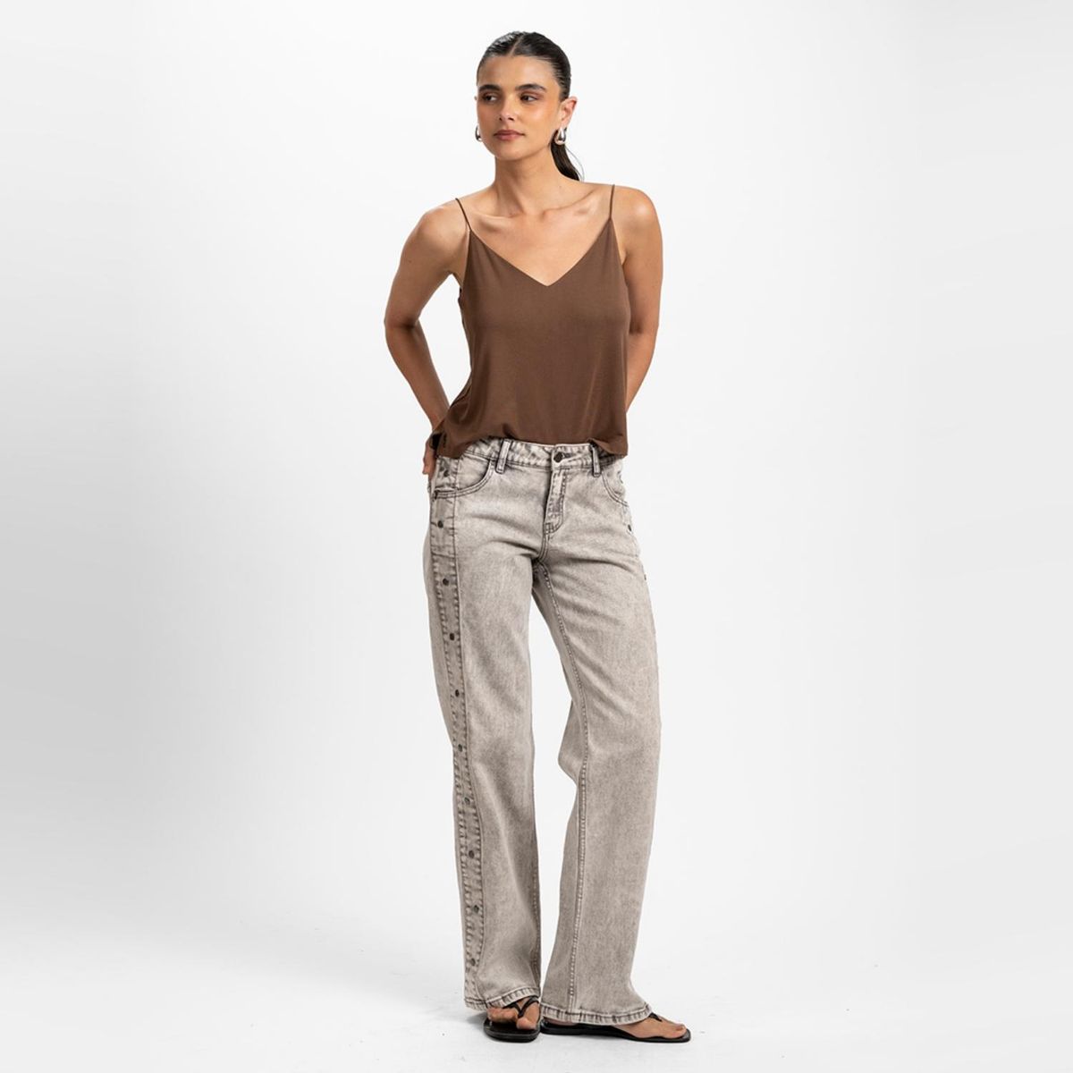 LOLITA LPK - Jeans Zenda Recto Tiro Medio Gris Mujer Lolita LPK