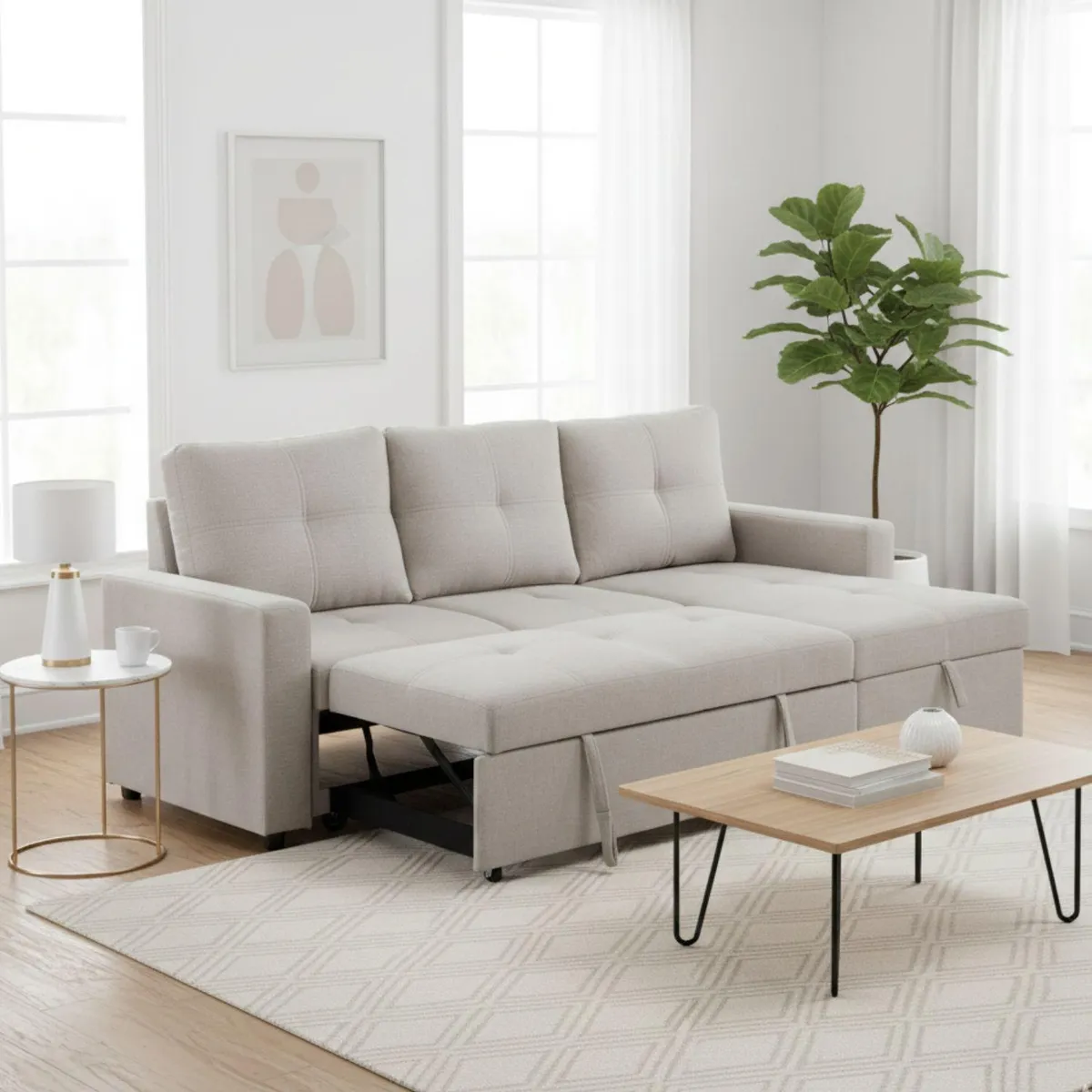 DANIELS - Sofá Cama Chaise Wing Lino Daniels