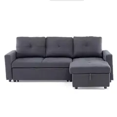DANIELS - Sofá Cama Chaise Wing Lino Gris