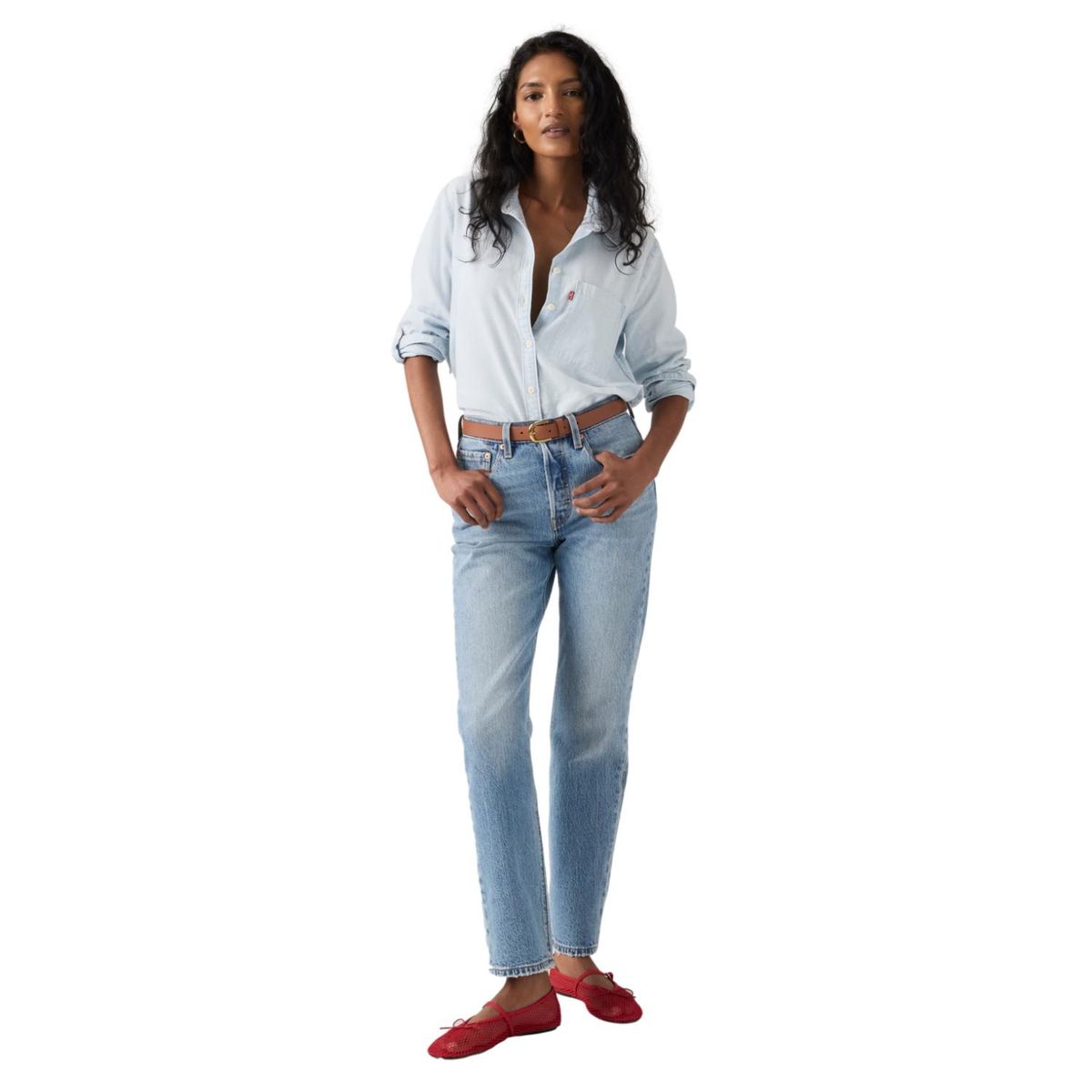 LEVIS - Jeans Mujer 501 Original Straight Azul Levis