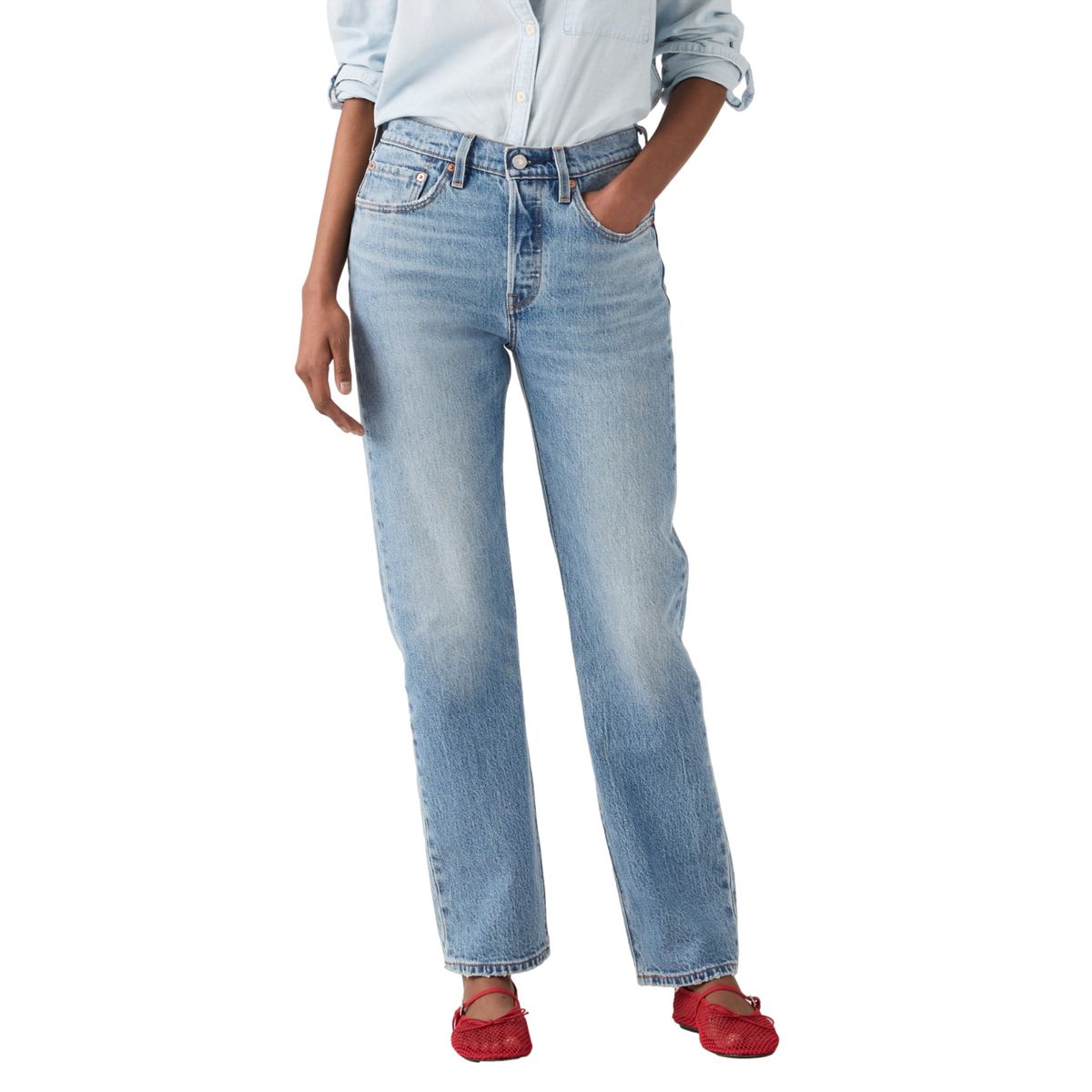 LEVIS - Jeans Mujer 501 Original Straight Azul Levis