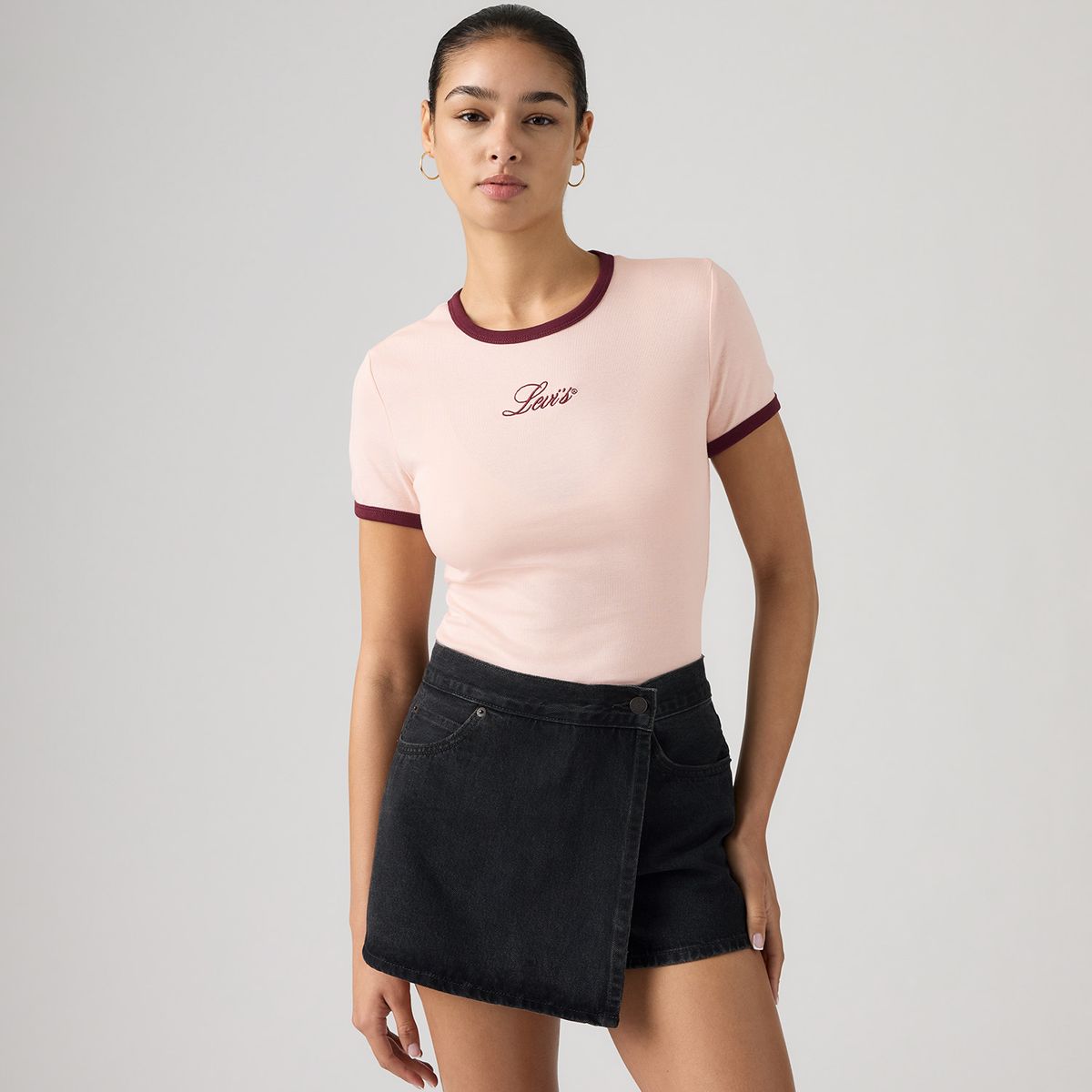 LEVIS - Polera Mujer Manga Corta Slim Fit Rosado Levis