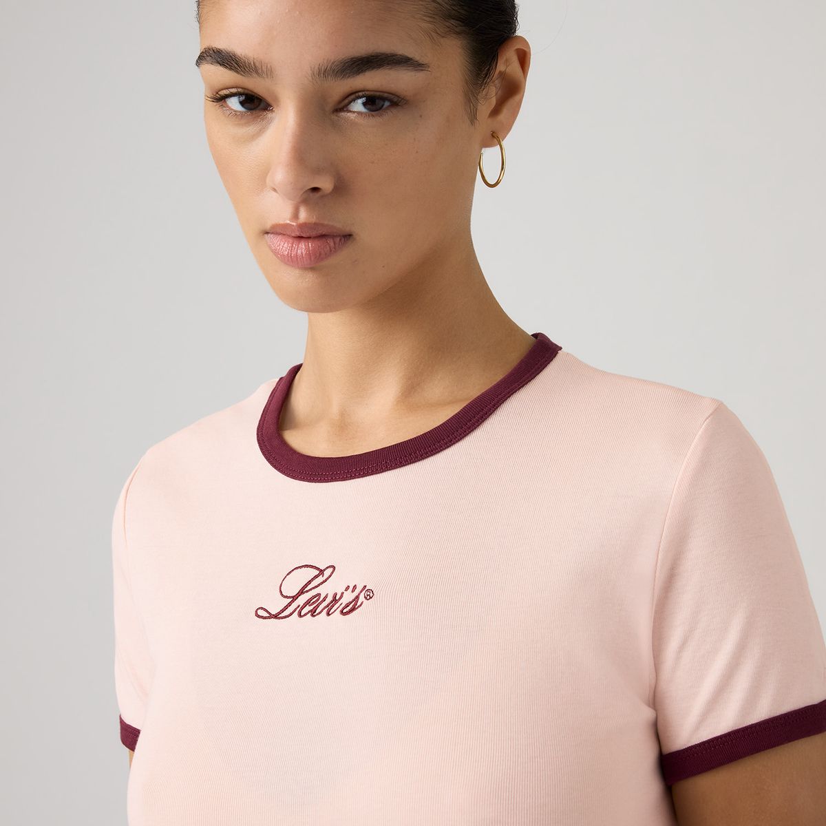 LEVIS - Polera Mujer Manga Corta Slim Fit Rosado Levis