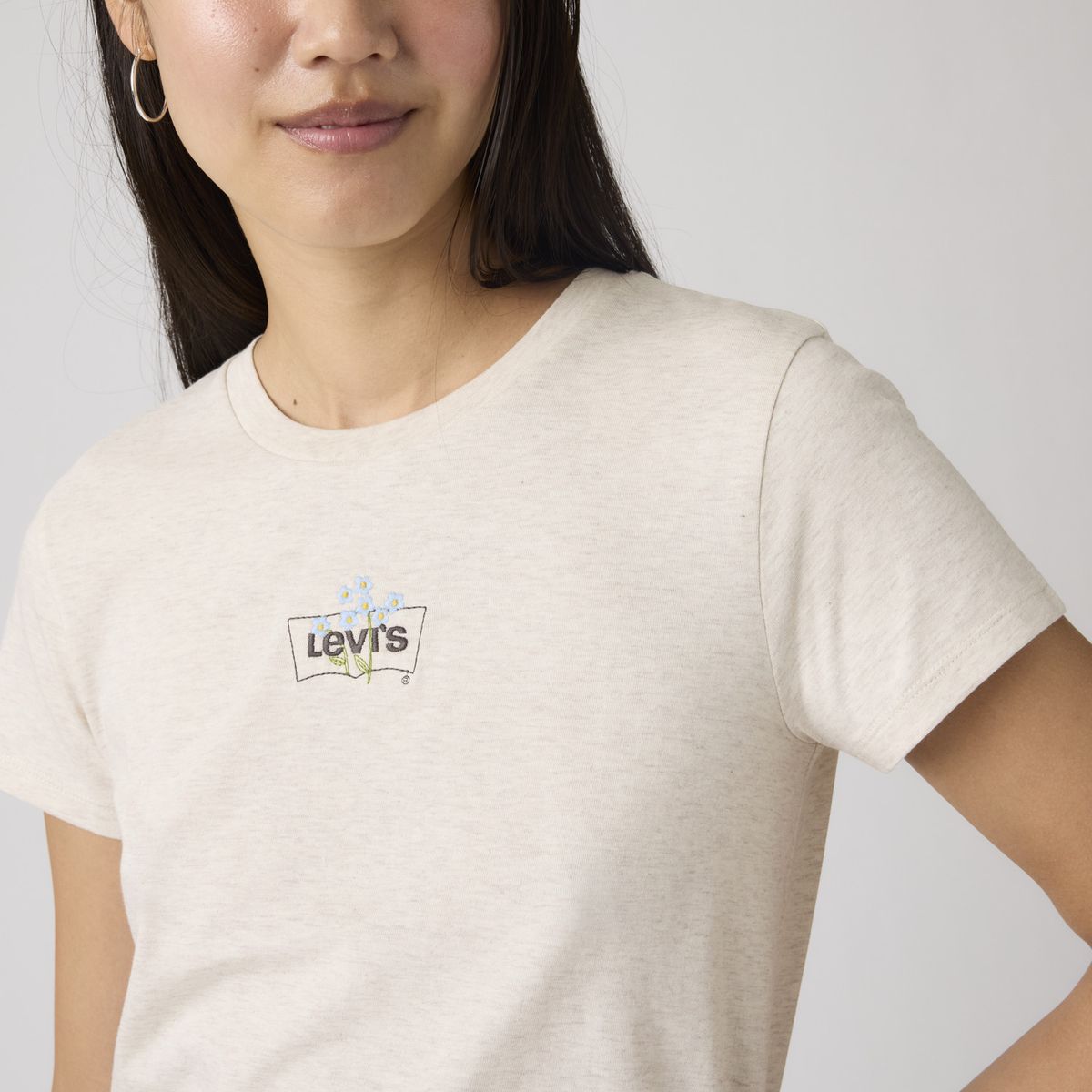 LEVIS - Polera Mujer Manga Corta Regular Fit Crema Levis
