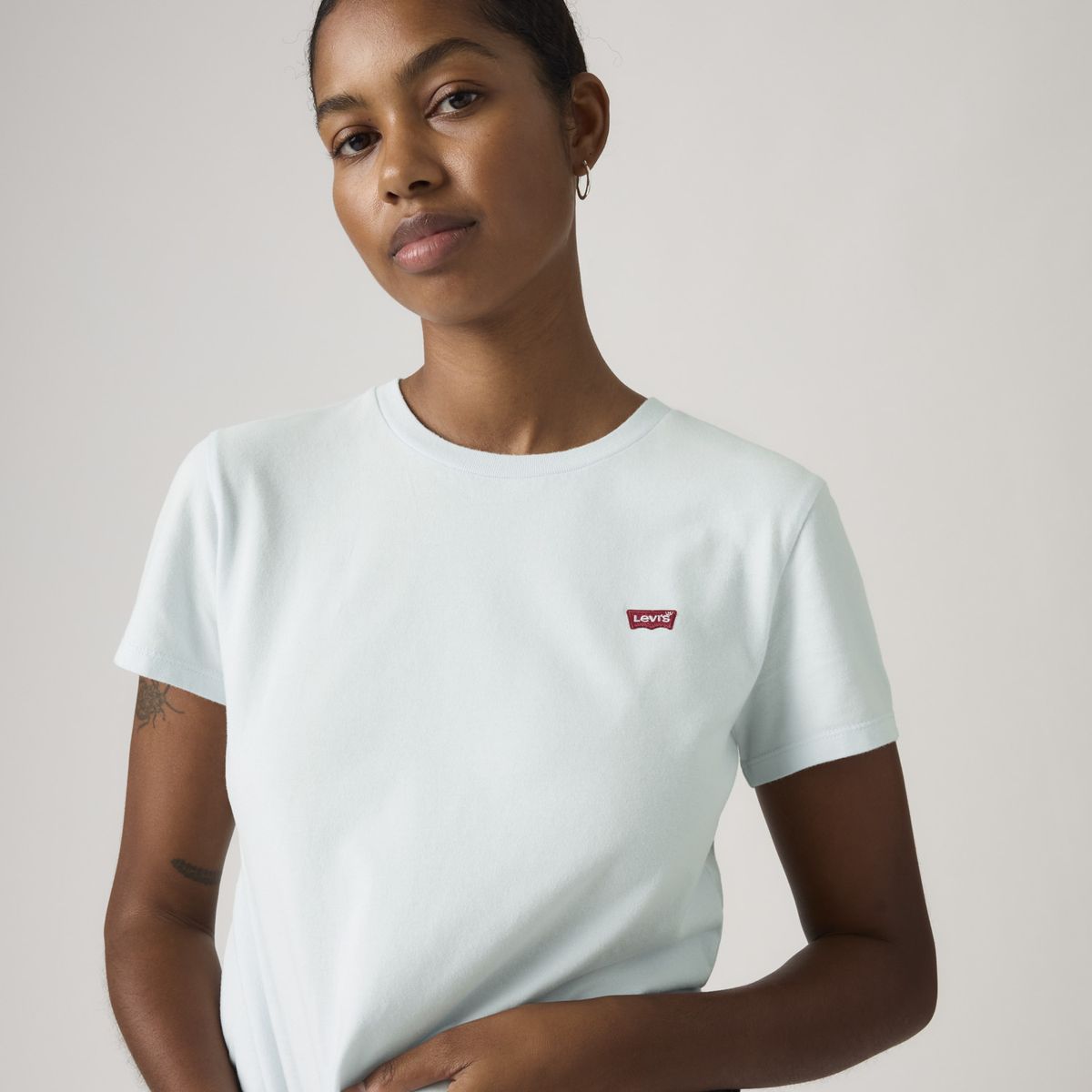 LEVIS - Polera Mujer Manga Corta Regular Fit Celeste Levis