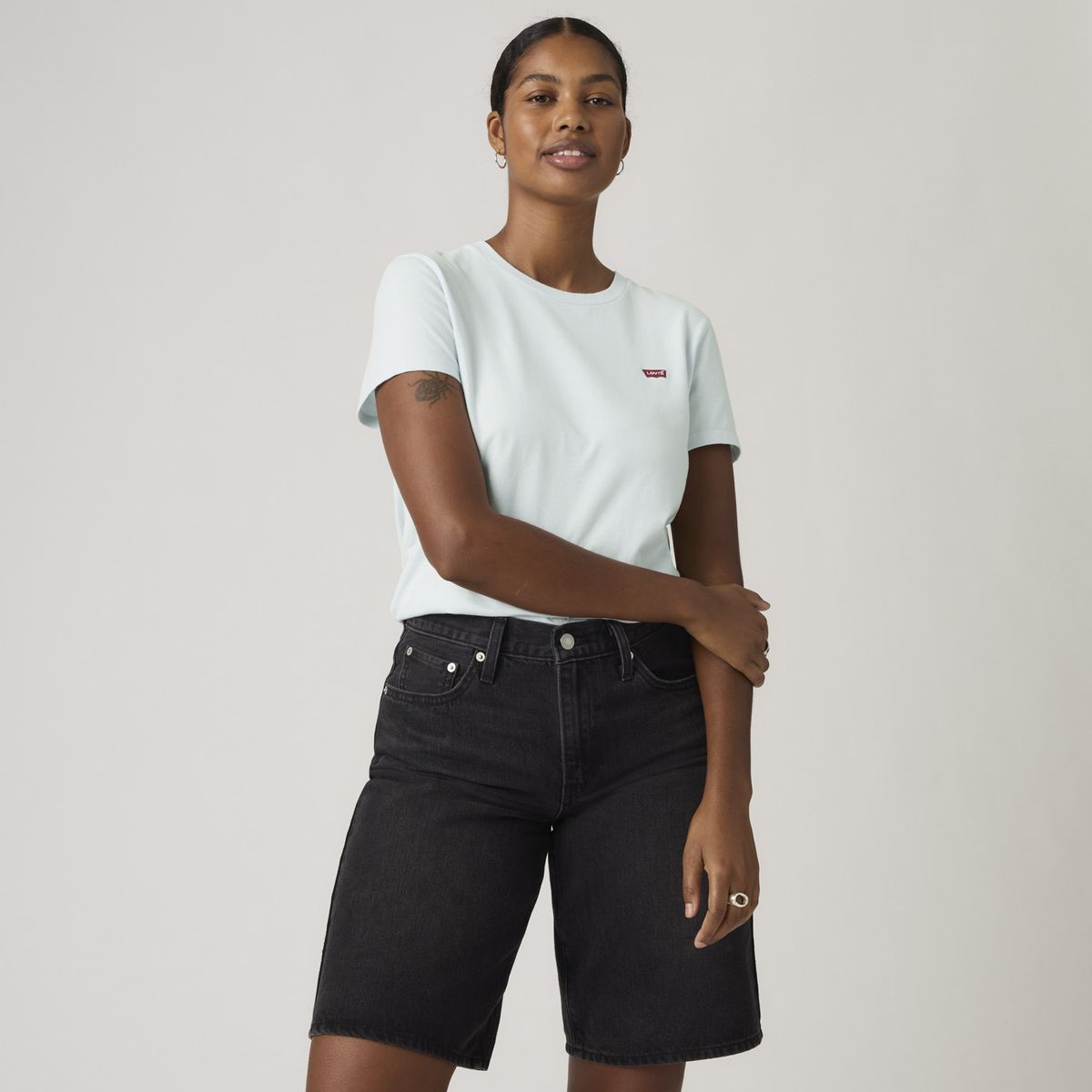 LEVIS - Polera Mujer Manga Corta Regular Fit Celeste Levis