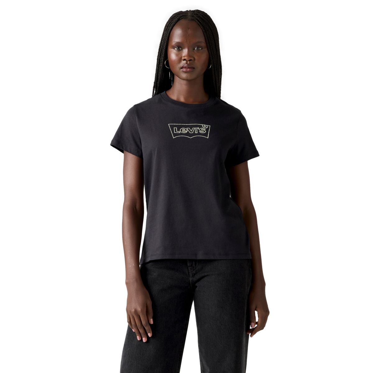 LEVIS - Polera Mujer Manga Corta Regular Fit Negro Levis