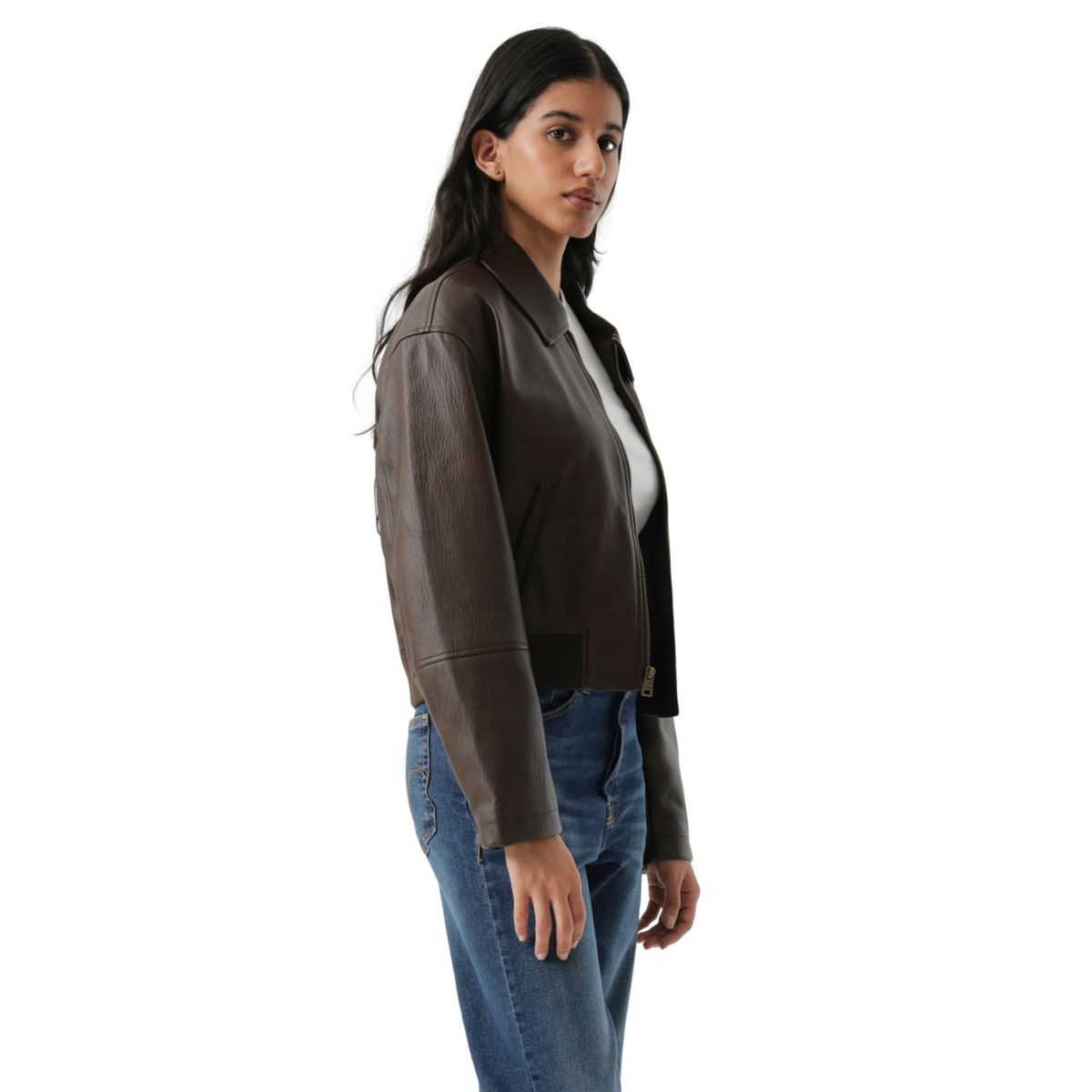 LEVIS - Chaqueta Mujer Shrunken Bomber Café Levis