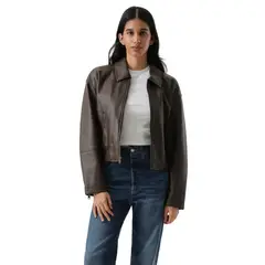 LEVIS - Chaqueta Mujer Shrunken Bomber Café