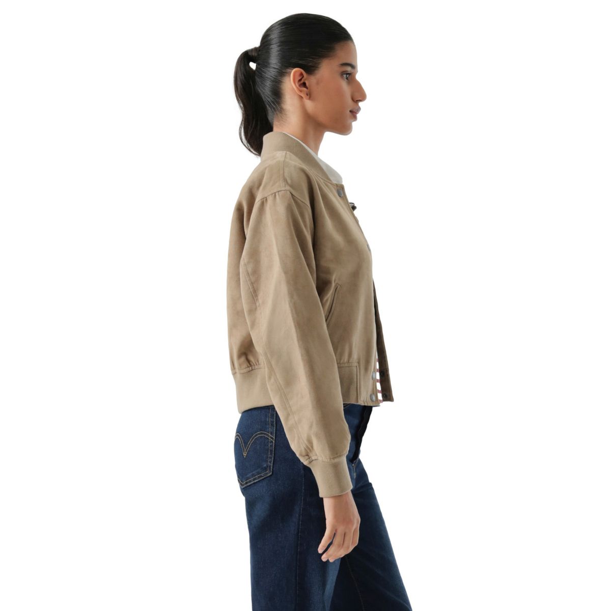 LEVIS - Chaqueta Mujer Cropped Bomber Café Levis