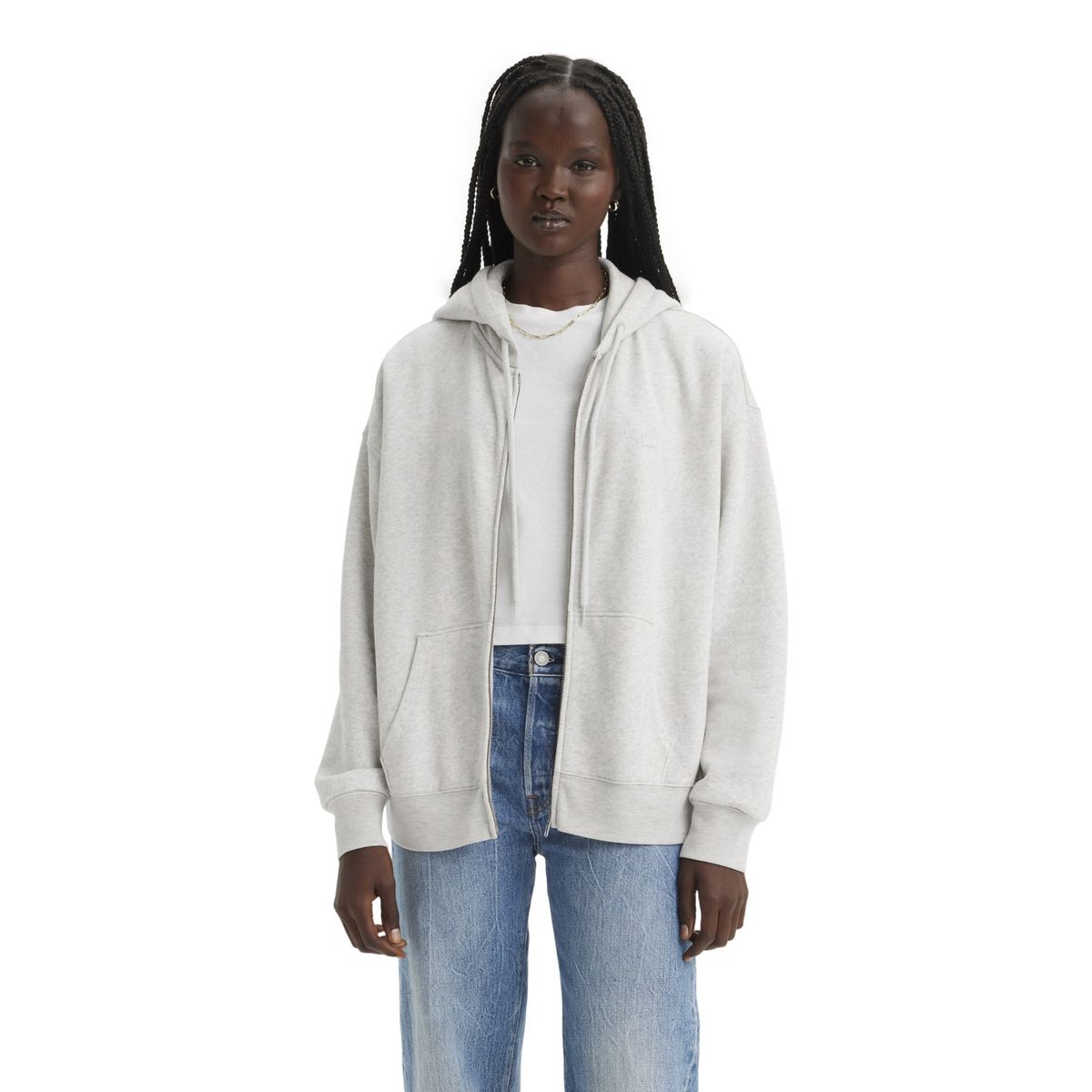 LEVIS - Polerón Mujer Con Cierre Gris Levis