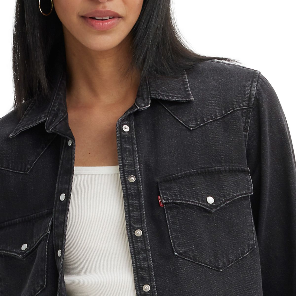 LEVIS - Camisa Mujer Denim Negro Levis