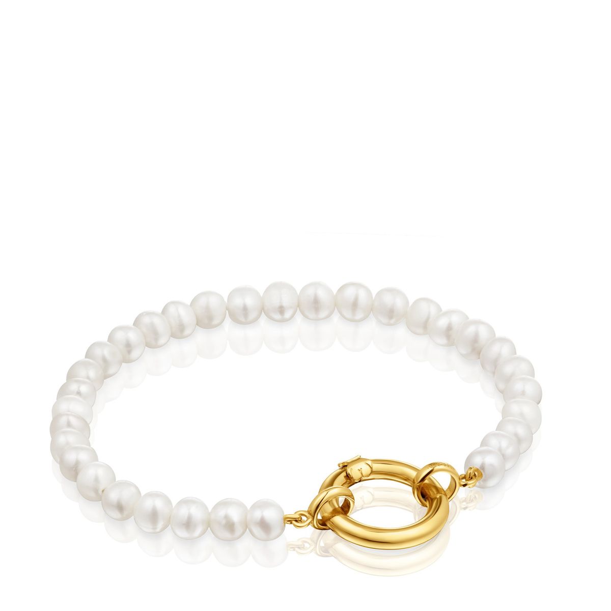 TOUS - Pulsera con Perlas Cultivadas y Baño de Oro de 18 Kt Mujer Tous