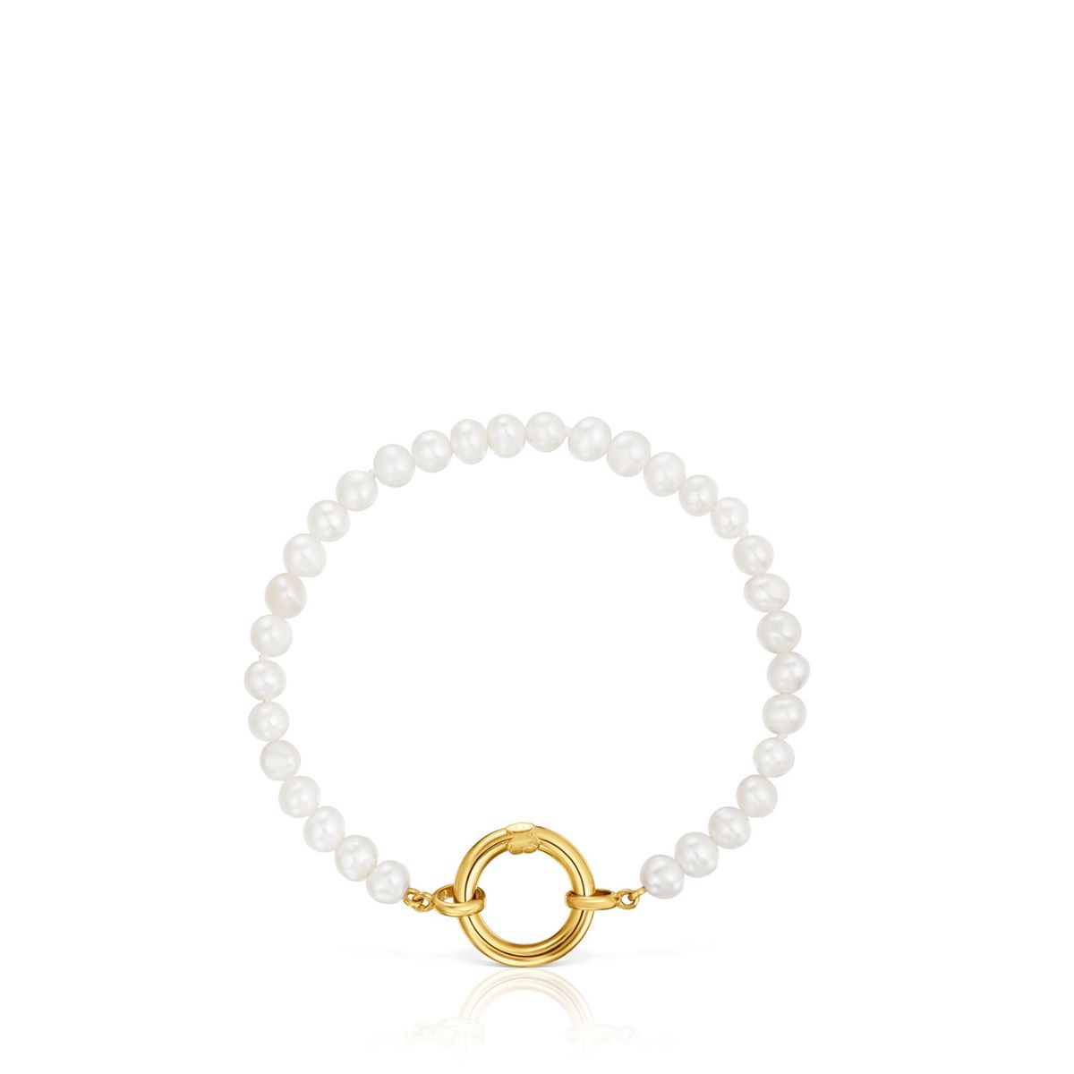 TOUS - Pulsera con Perlas Cultivadas y Baño de Oro de 18 Kt Mujer Tous