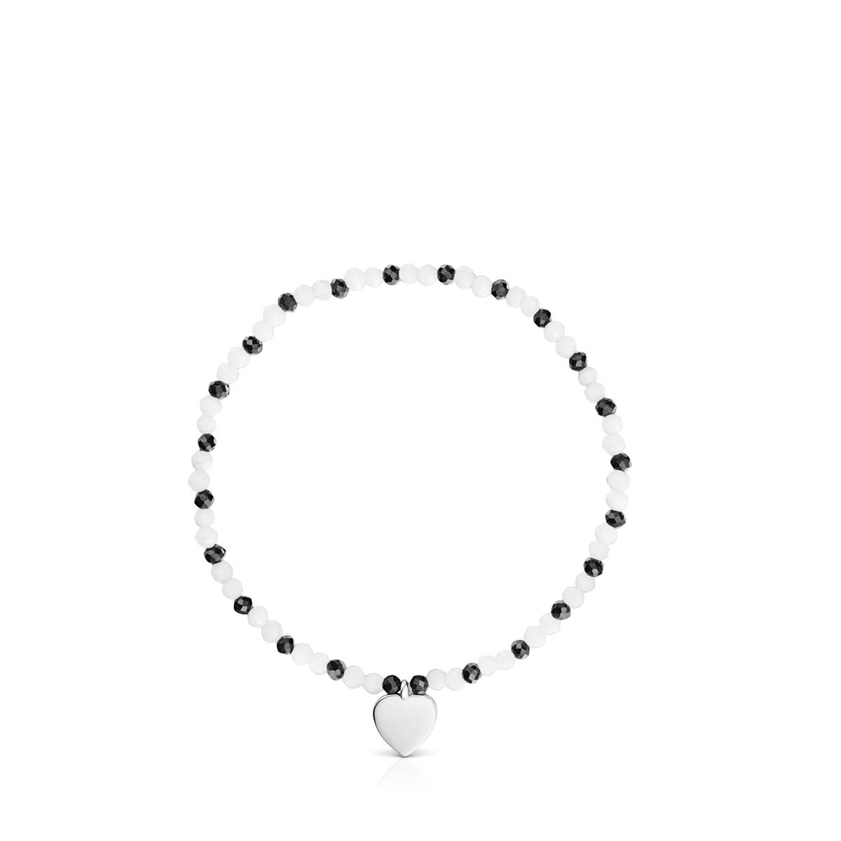 TOUS - Pulsera Elástica con Calcedónia, Espinelas y Corazón de Plata Motivos Mujer Tous