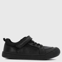 Zapatilla Escolar Niña Cuero Negro (30 A 34) Flexu
