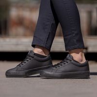 Zapatilla Escolar Niña Cuero Negro