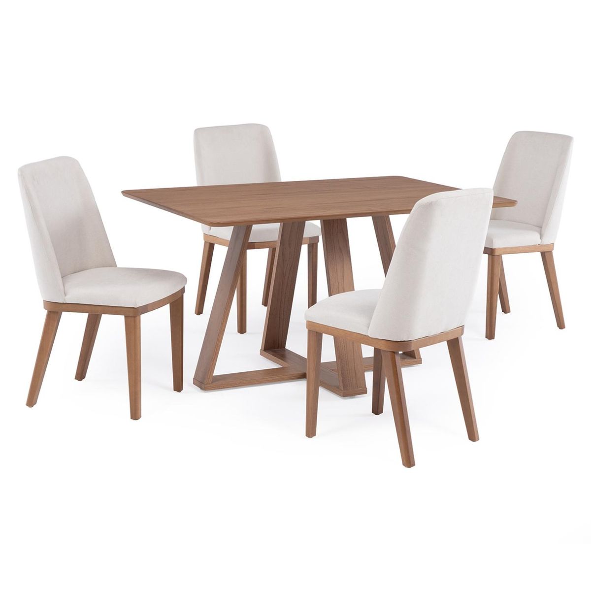 DECOCASA - Comedor Avena 135+4 Sillas Kalina Decocasa